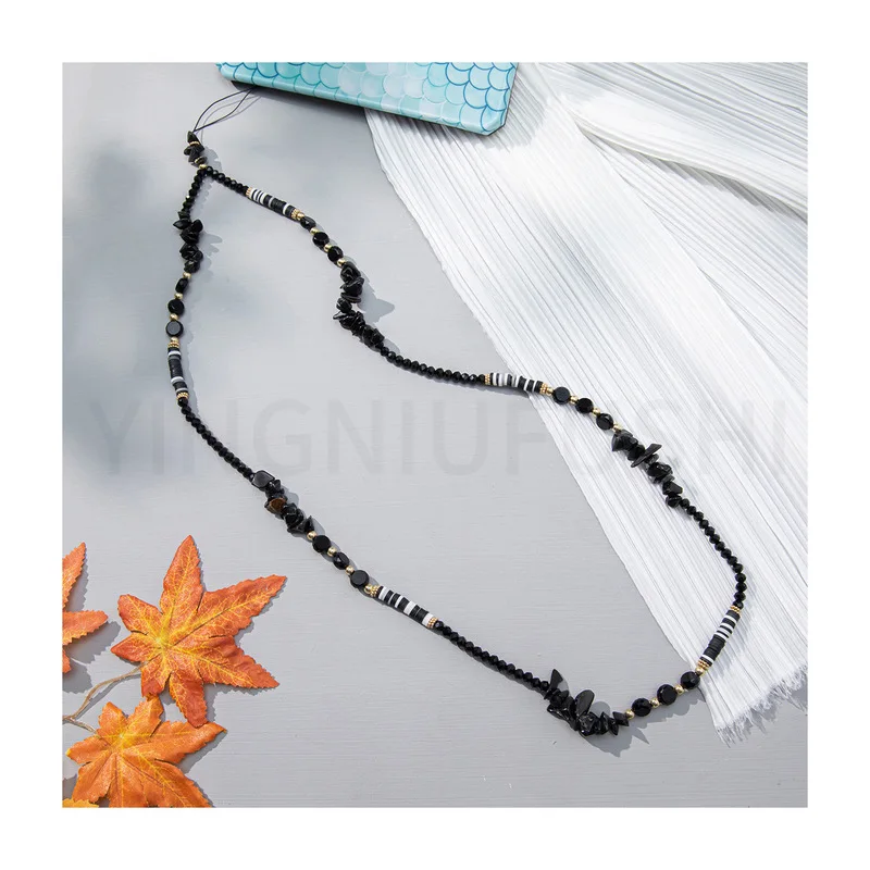 Crystal Beaded Stone Mobile Phone Chain Fashion Long Strap Ladies Anti-lost Mobile Phone Rope Key Lanyard