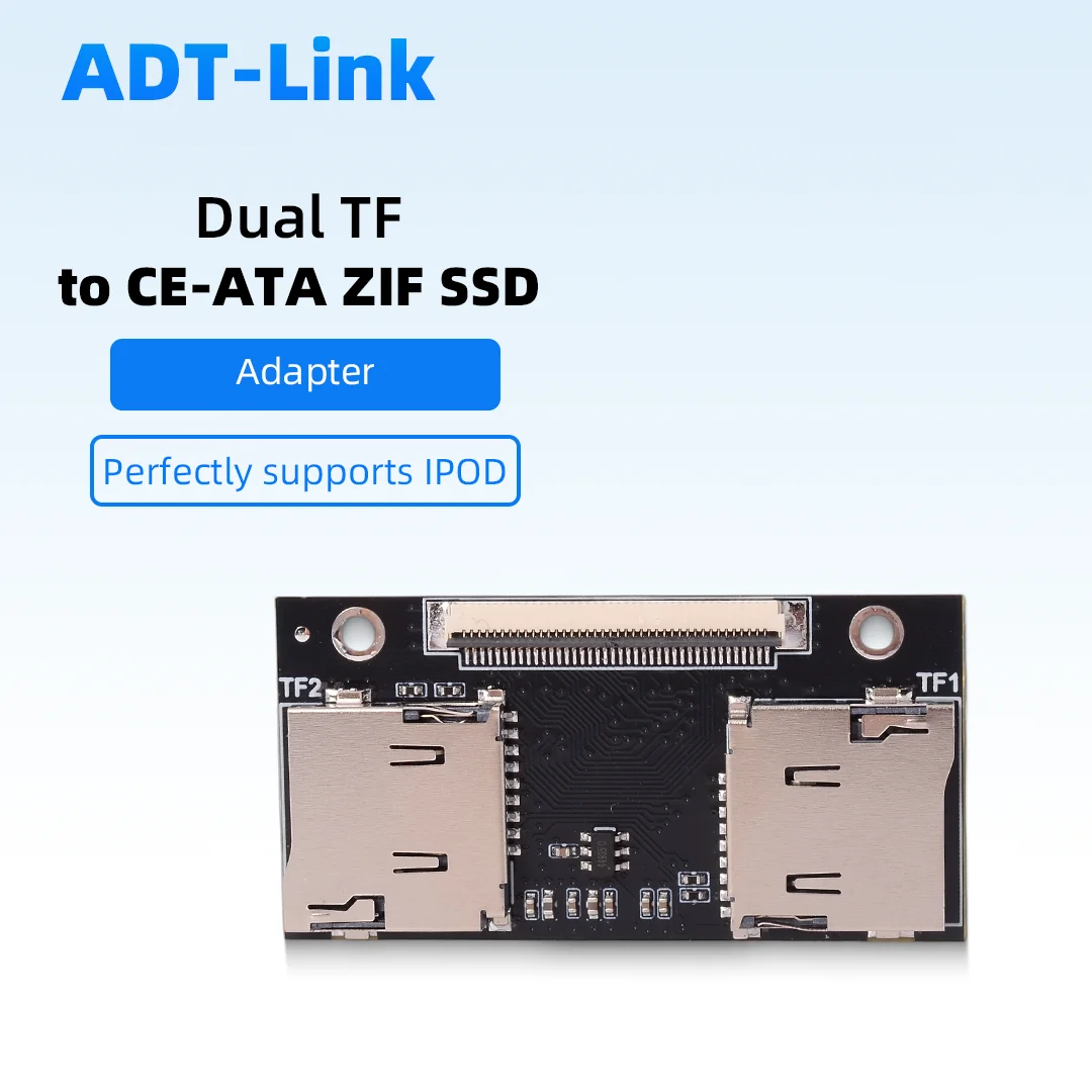 Dual TF To CE ZIF Adapter Dual Micro SD Card Converter for IPod 3 4 5 6 7 Gen Video Classic Industrial PC DVR NVR NAS IFlash