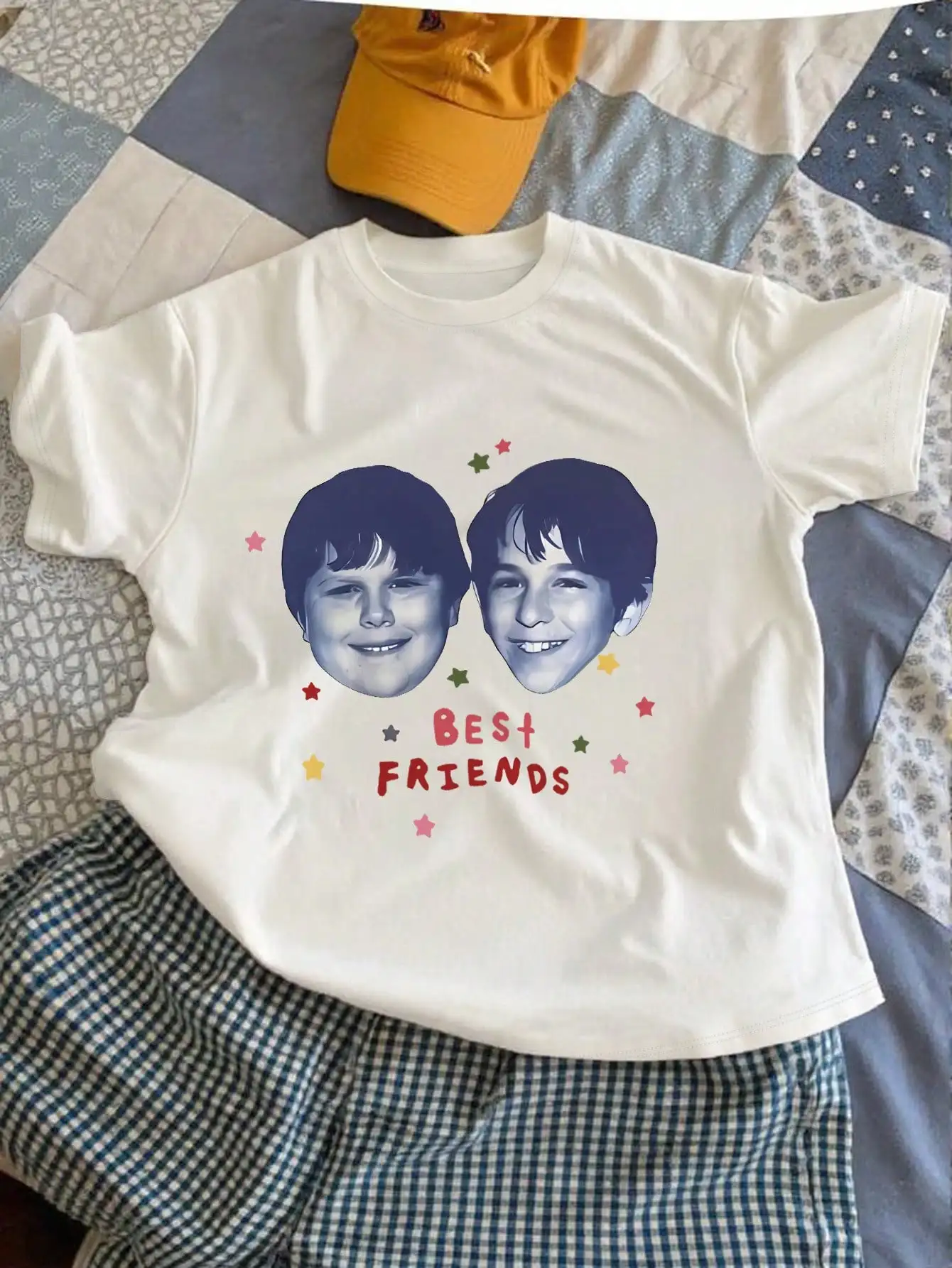 

Винтажная футболка с коротким рукавом и портретным графическим принтом для мужчин и женщин, летняя футболка с круглым вырезом в стиле ретро Y2K, модные футболки большого размера