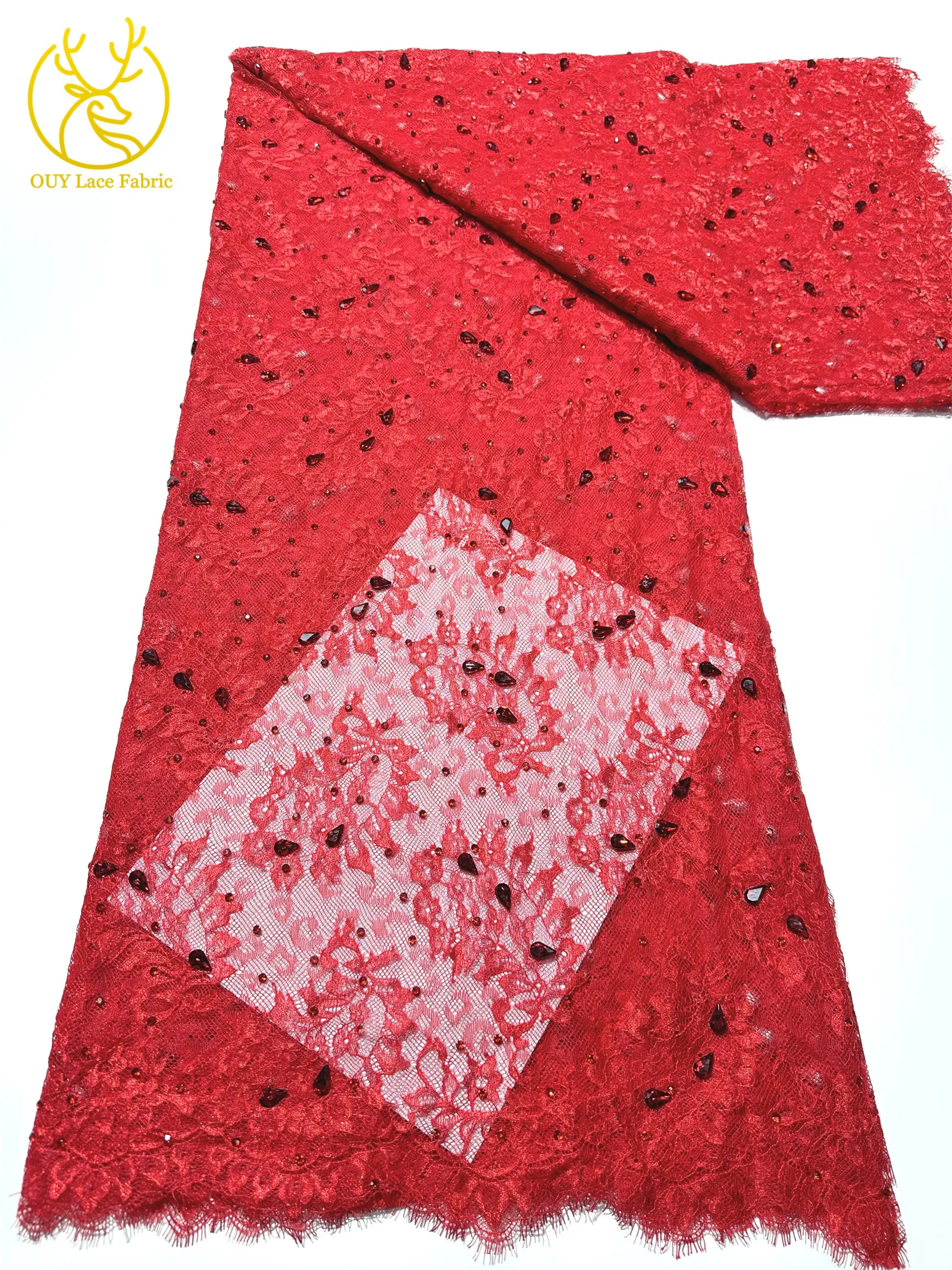 2026 Heißer Verkauf Lila Afrikanischer Französischer Tüll-Spitzenstoff mit Steinen Bestickt Elegantes Nigerianisches Brautkleid für Hochzeitsfeier 3 Meter – Detail 19