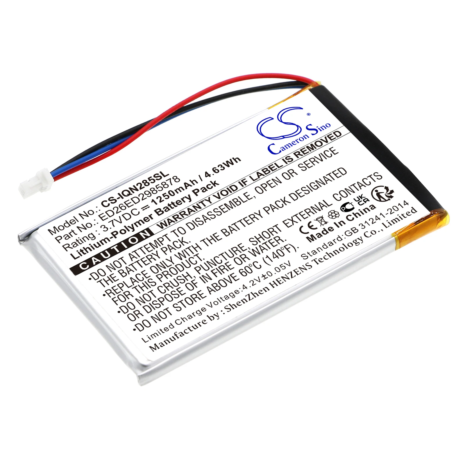 

Cameron Sino 1250mAh Battery ED26ED2985878 for Garmin Nuvi 285, 285W, 285WT