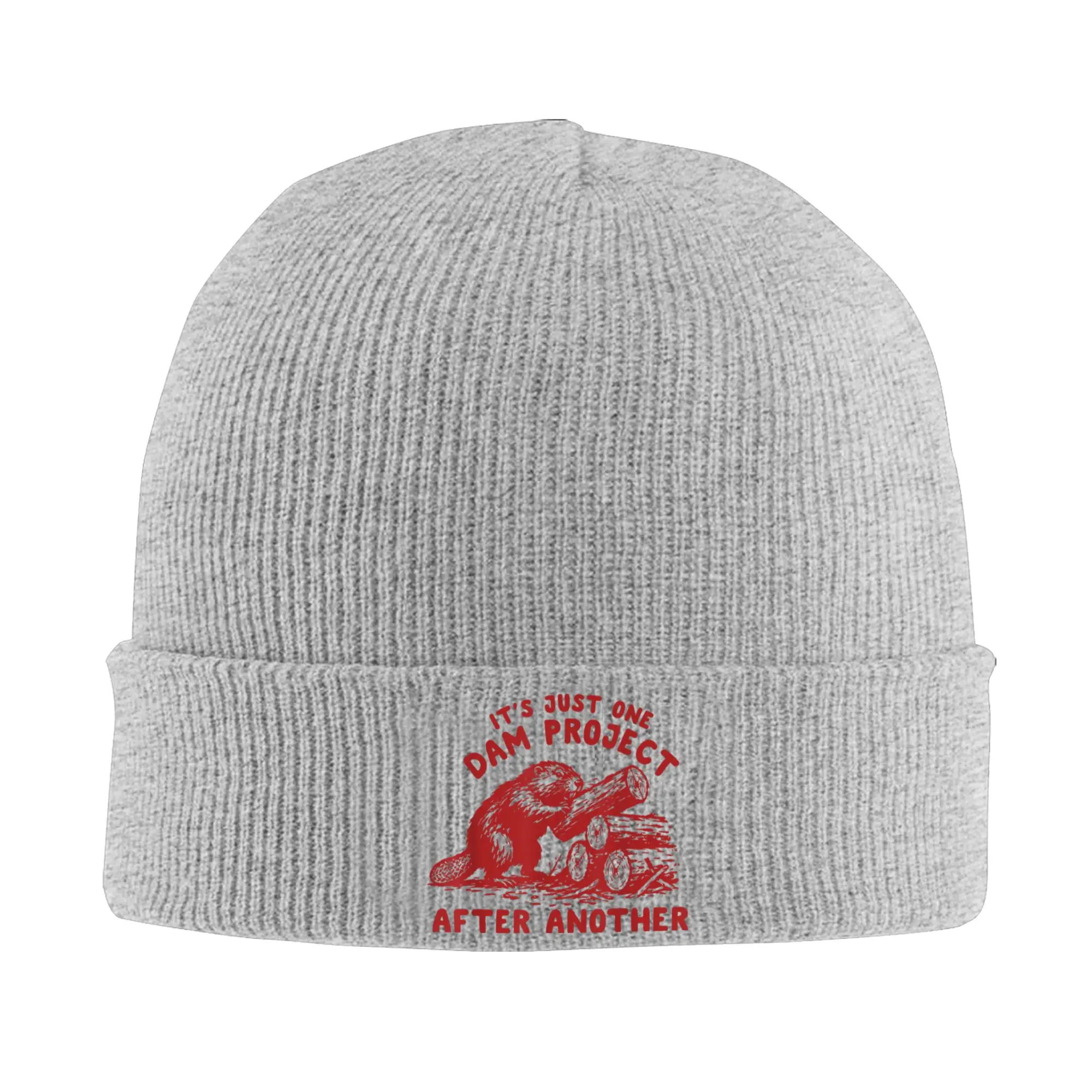 It's Just One Dam Project After Another Funny Beaver Beanie Hats  Bonnet Hats Men Women Retro Outdoor Sport Knit Hat