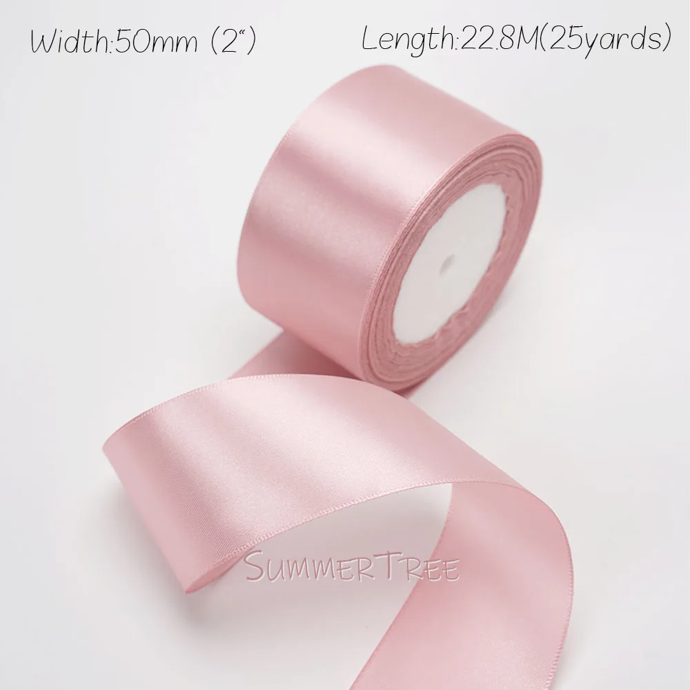 Zartrosa Seidensatinband 25 Yards 22,8 Meter 6mm 10mm 15mm 25mm 38mm 50mm Hautfarbenes Rosa für Handgemachte DIY Geschenkverpackung Dekoration – Detail 7