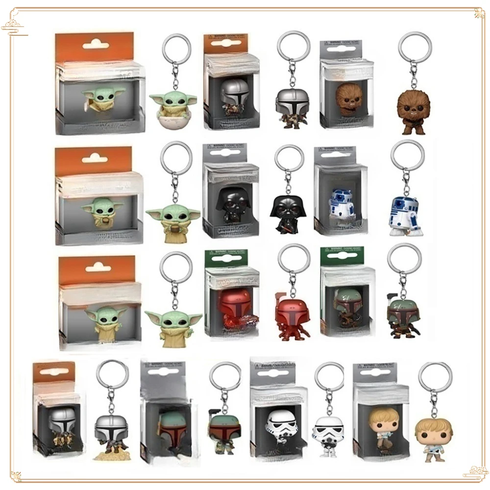 

FUNKO POP Star Wars Keychain Classic Doll The Child Luke The Mandalorian Collection Christmas Backpack Pendant Gifts Keychain