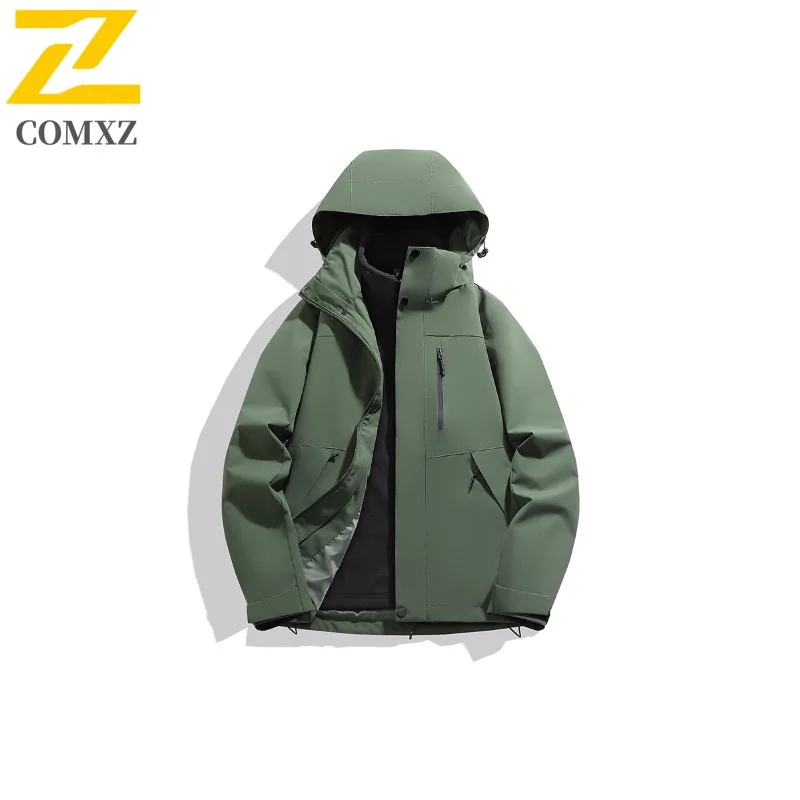 COMXZ الرجال الشتاء سترة جديدة فاخرة متعددة الوظائف في الهواء الطلق السفر ضوء معطف دافئ أنيق مقنعين مريحة الباردة والدليل على سترة واقية #3