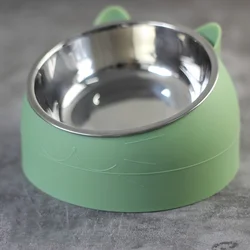 Cat Bowl Stainless Steel Cat Feeder Bowl with Non Slip Base Cat Food Water Feeder Tilted Pet Bowl Dogs Feeder Product Supplies