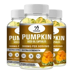 Pumpkin Seed Oil Capsules Promote Hair Growth, Urinary Tract Support, Bladder Control, Support Skin, Rich in Omega 3 & Omega 6