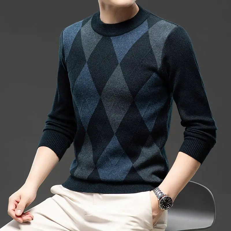 

New Autumn Men's Sweater Autumn Winter Half Turtleneck Sweater Base Men's Casual Fashion Top