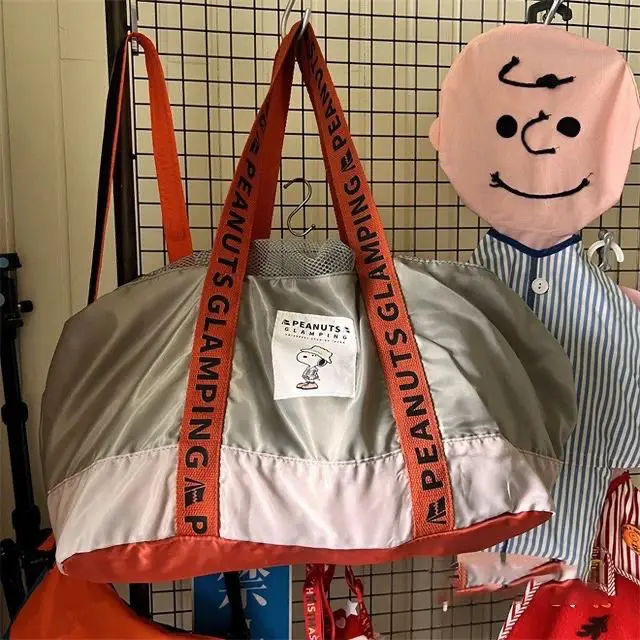 Snoopy Camping grande capacità giapponese borsa per bagagli a breve distanza borsa portaoggetti portatile borsa da viaggio leggera pieghevole Snoopy