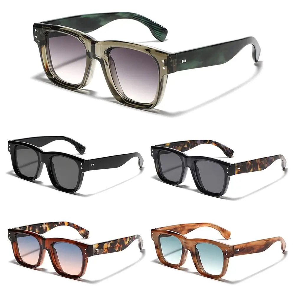 

New Unique Rivets Square Sunglasses Summer Trendy Street Style Sun Glasses Vintage UV Protection Eyewear Unisex