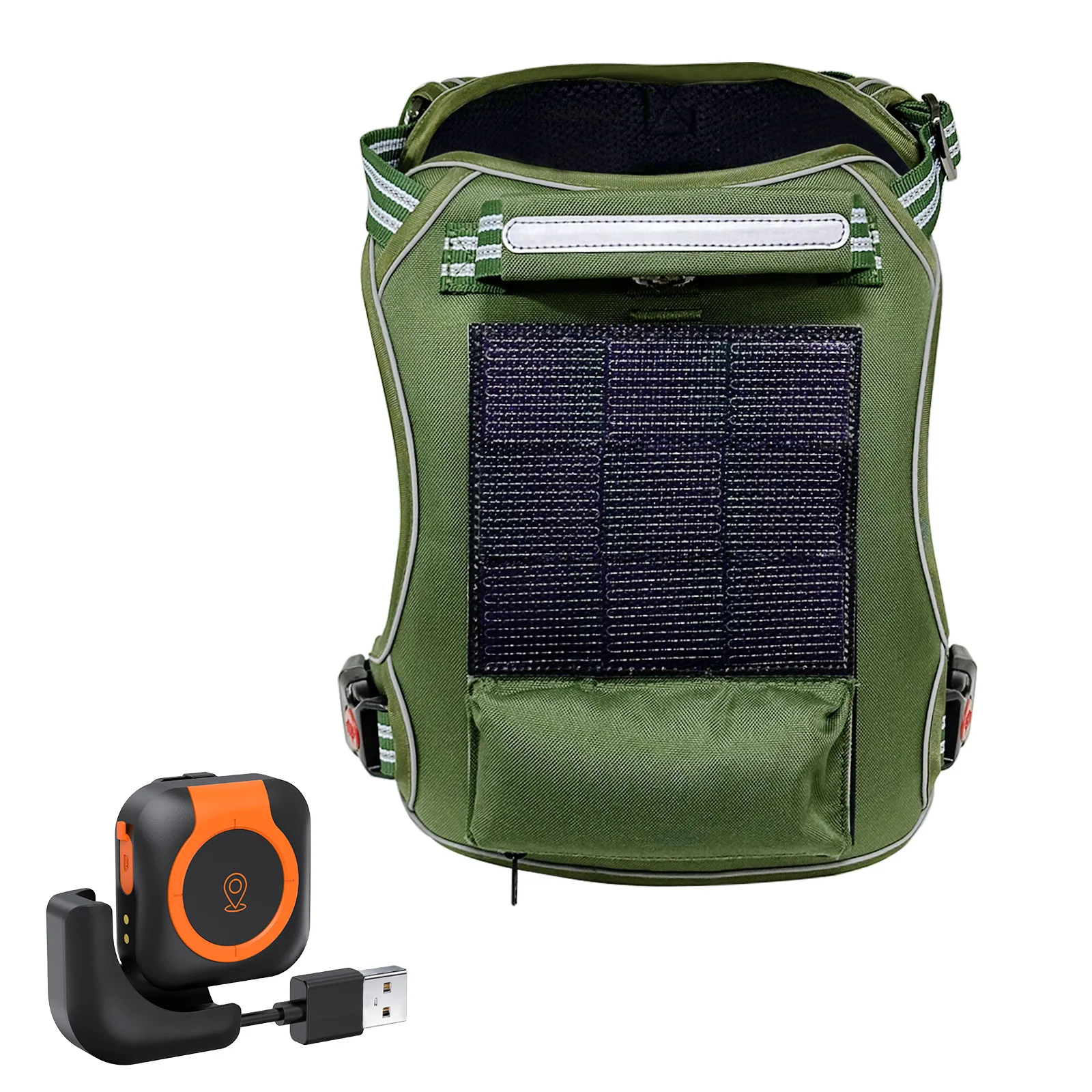 GPS Pet Tracker IP67 Waterproof Anti-Lost Device Solar Charging 4G Technology for Dog Tracking