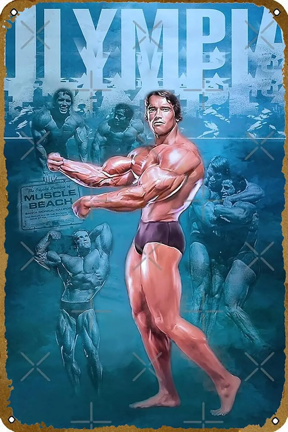 Arnold Schwarzenegger Mr Olympia Bodybuilding Poster Funny Metal Novelty Tin Sign Metal Retro Wall Decor for Home,Street,Bars,gy