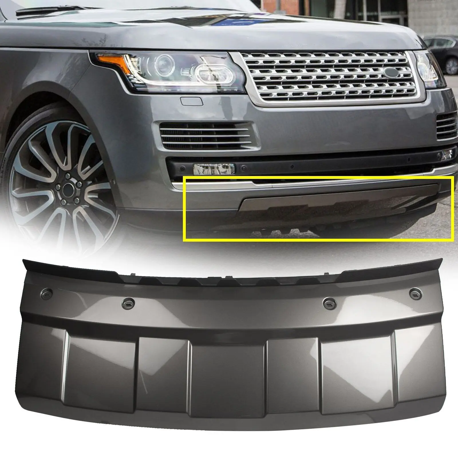 

Front Bumper Guard Skid Plate Cover For Range Rover 2013-2017 LR038741 Silver