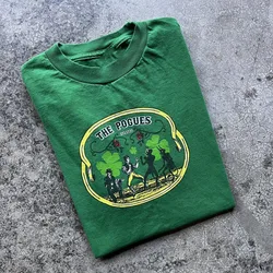 Rare The Pogues  Band 1982 Tour Gift For Fan S to 5XL Green T-shirt  High Quality 100%Cotton Short Sleeve