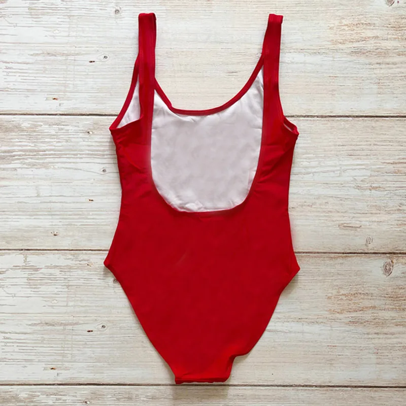 Ropa de playa para mujer, traje de baño de una pieza con estampado de letras, traje de baño de talla grande, traje de baño de verano para mujer
