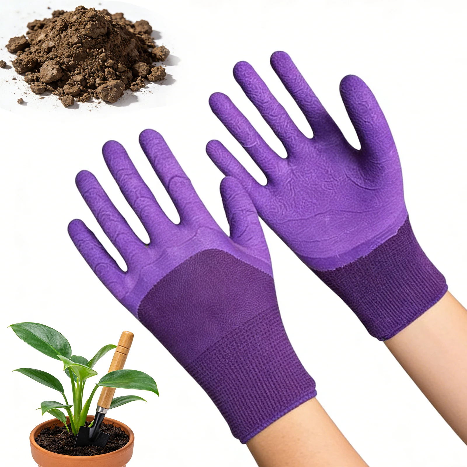Gardening Gloves Waterproof Labor Protection Glove Anti-Slip Wear-Resistant Work Mitts Suitable For Garden Planting And Digging
