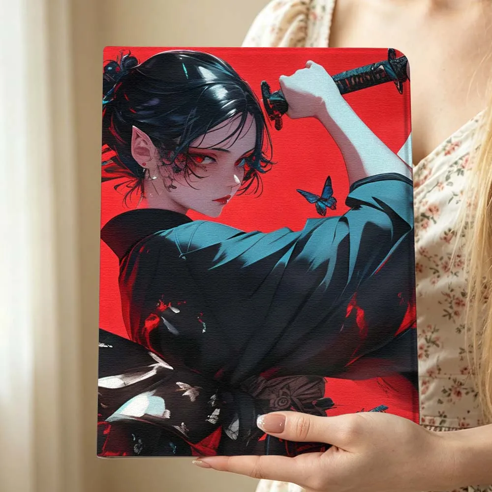 Anime Sword Girl For Huawei MediaPad MatePad Honor Pro V6 9 V8 X9 X 10 13.3 12.3 11 11.5 Inch Tablet Case Pen Tray
