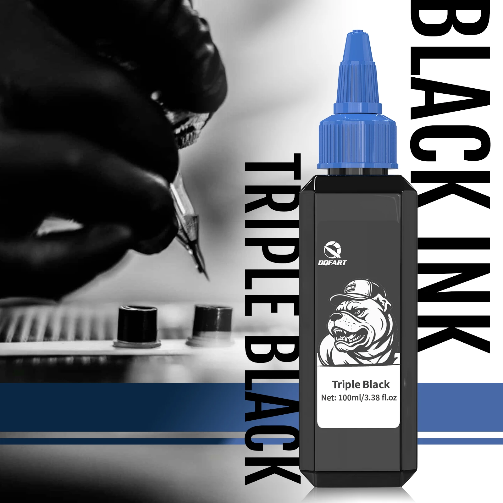 100 ml/Flasche Schwarz/Dreifachschwarz/Super Schwarz Tattoo-Tinte, professionelles Tattoo-Pigment, Tattoo-Tinte für Haut- und Körperkunst, für Tattoo-Zubehör – Detail 5
