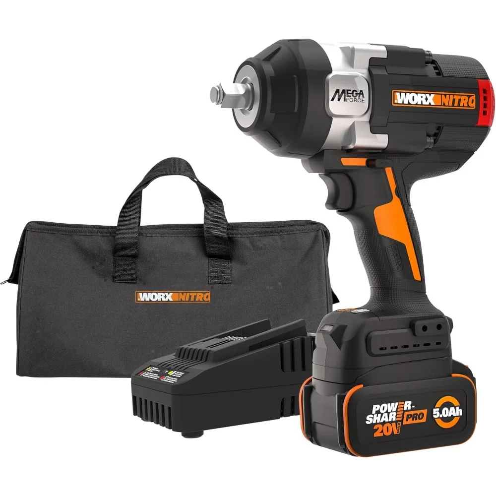 Cordless 1/2 Inch High Torque Impact Wrench with 1400 FT/LBS, Brushless Motor and Constant Torque System