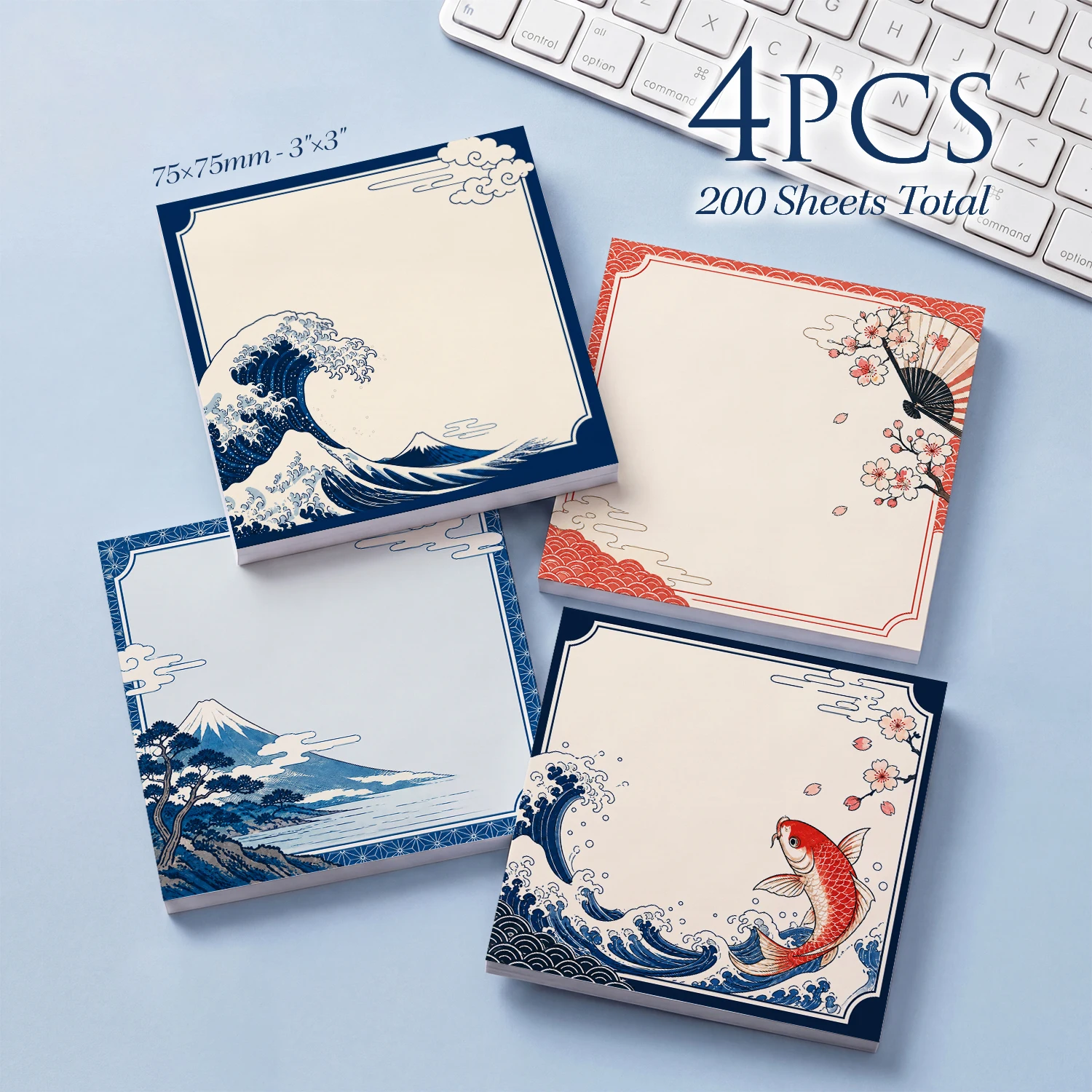 Total Stationery & Office Supply - 4pcs Japanese Style Sticky Notes Set,