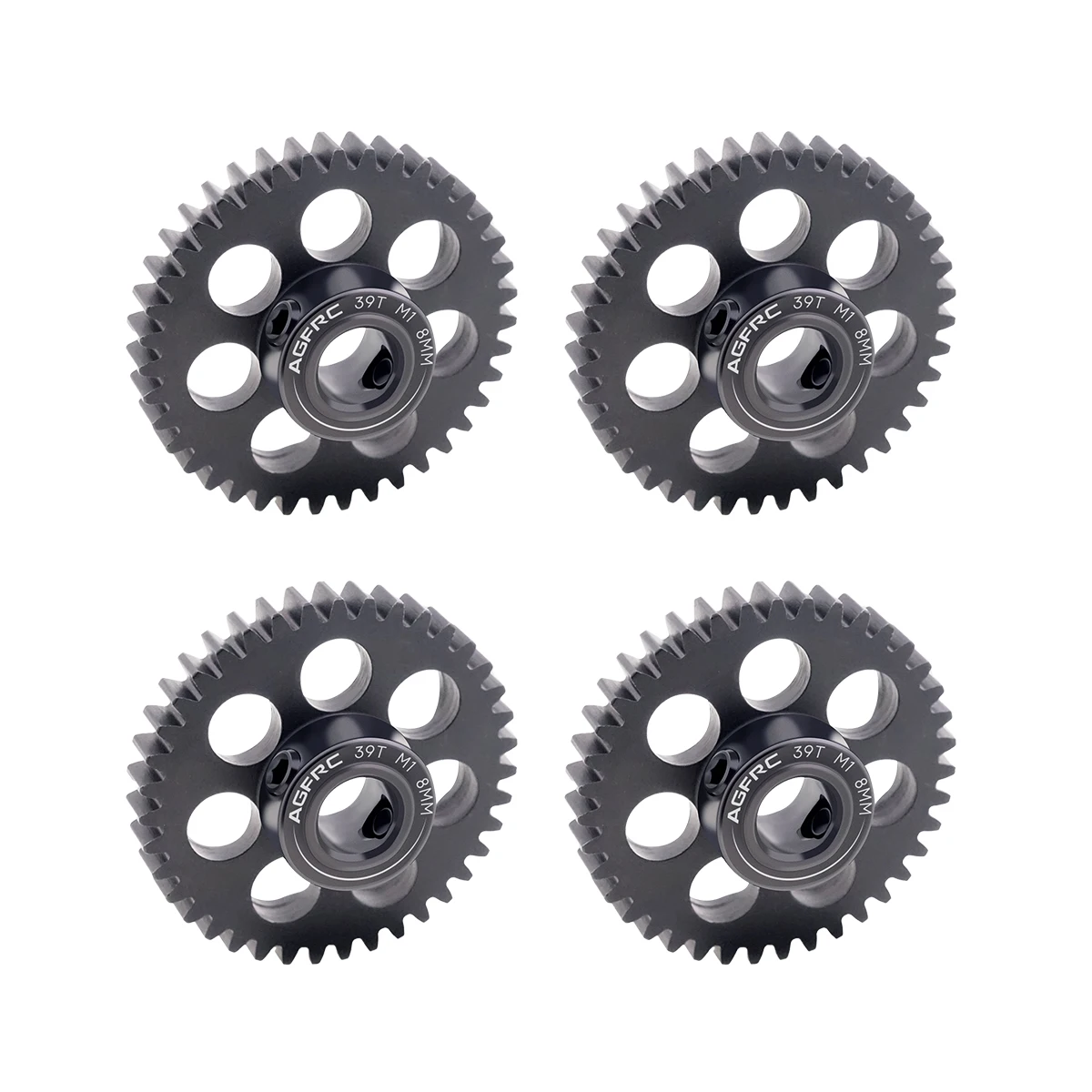 AGFRC Gear Hardened Steel 8MM MOD1 18T - 46T Pinion Motor Gear M5 Set Screw for High Speed Runs and Drag Racing Application