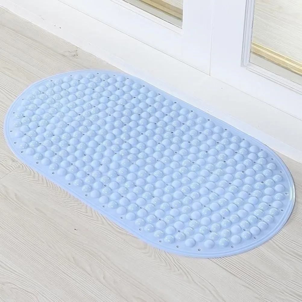 1Pcs Non-Slip Massage Bath Mat PVC Soft Skin-Friendly Textured Point Bead Bathroom Foot Mat for Shower Home Decor Sky-Blue