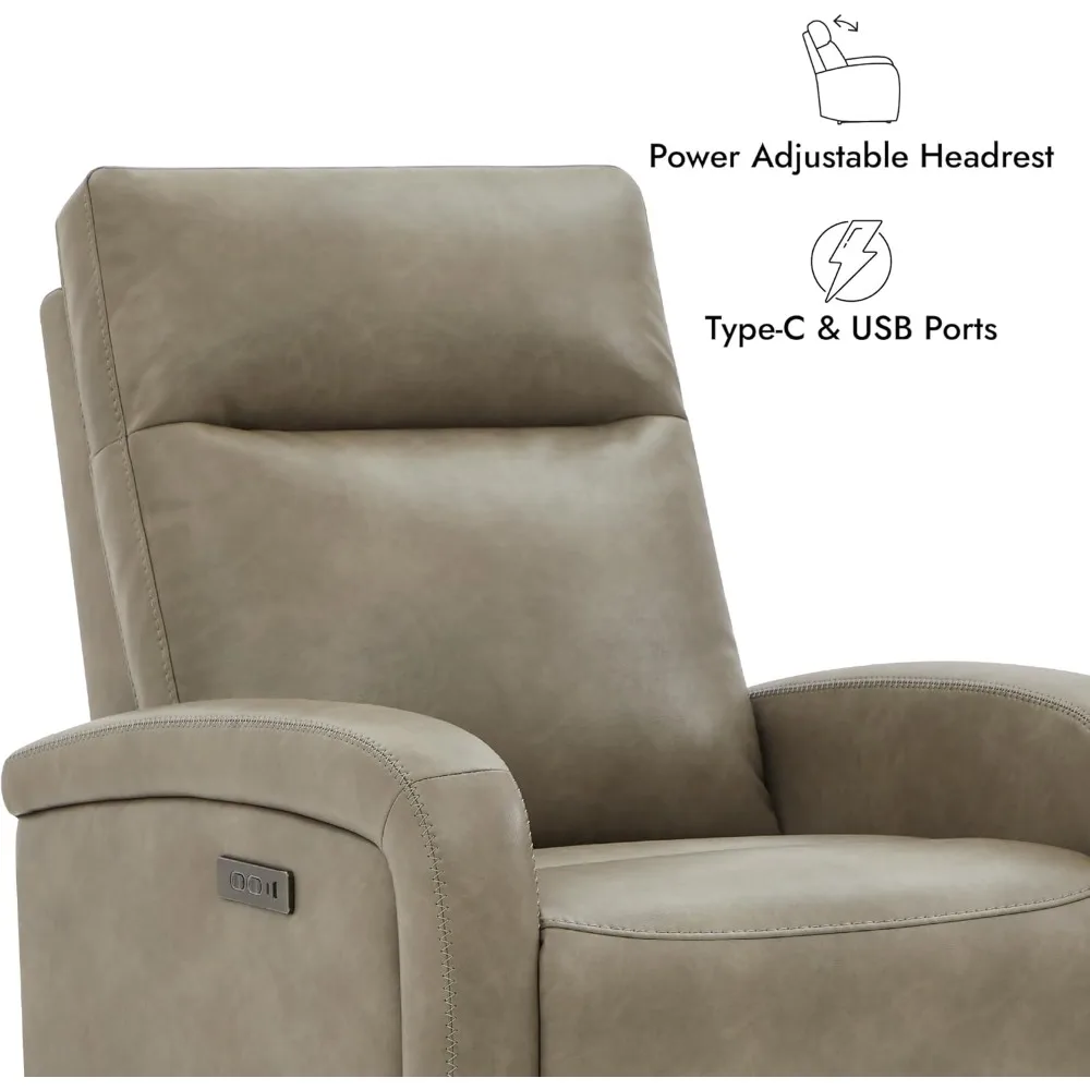 كرسي كرسي كهربائي، كراسي معانقة على الحائط مع مسند رأس قابل للتعديل من النوع C، كرسي أريكة فردي من الجلد الصناعي #4