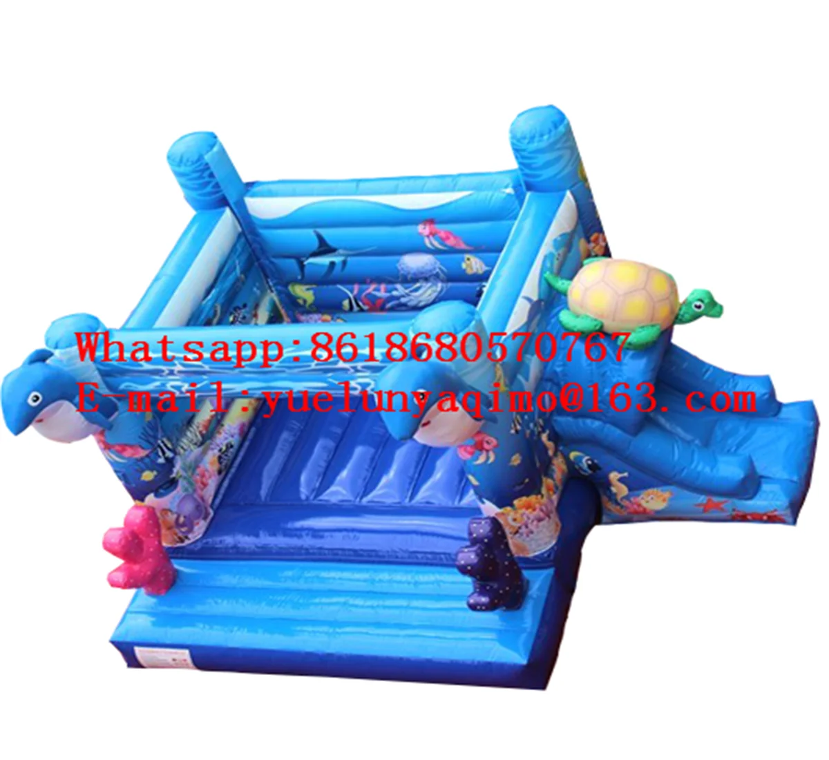 

Manufacturers selling large outdoor dolphin theme inflatable slide castle combination trampoline YLY-097