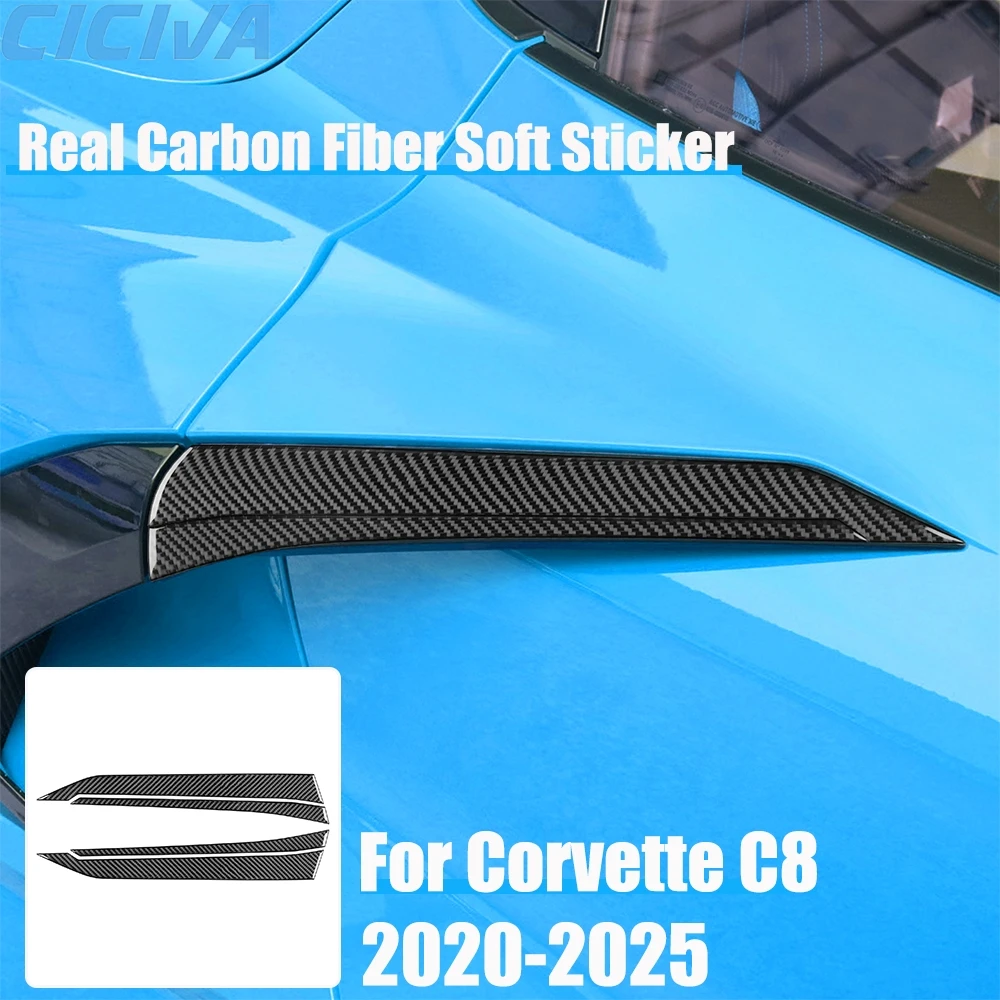 

Автомобильные аксессуары из настоящего углеродного волокна, накладка на дверную ручку, мягкая наклейка для Chevrolet Corvette C8 2020 2021 2022 2023 2024 2025