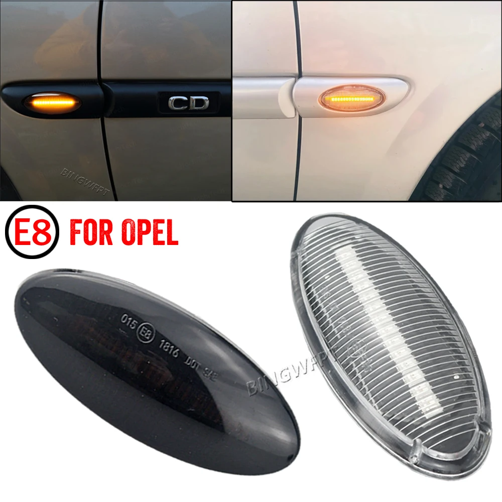 LEDダイナミックサイドマーカーのペア,Opel vauxhall vectra b mk1 1995 1996 1997 1998 1999 2000,2001用