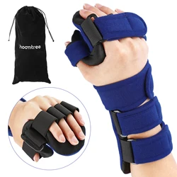 Hand Splint Functional Hand Orthosis Night Immobilizer Wrist Brace with Finger Separator for Stroke Relieve Carpal Tunnel Pain