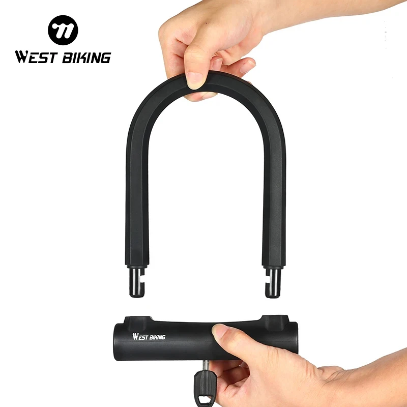 WEST BIKING Bicycle Anti-theft Lock Alloy Steel MTB Road Bike Wheel Lock 2 Keys Motorcycle Scooter Cycling Lock Bike Accessories