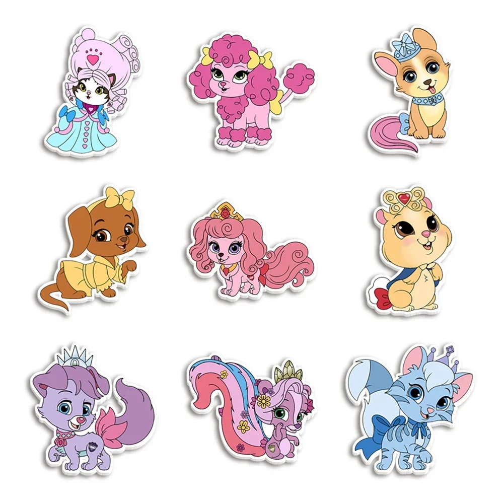 10 шт./лот, микс Disney Pets, плоская смола, плоский прозрачный акрил, блестящий акрил для DIY чехла для телефона, бант для волос