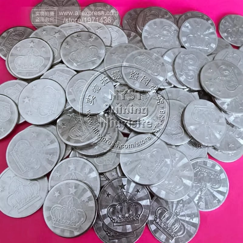 

10pcs Crown Game Coins Accessory Arcade Parts Custom Stainless Steel Metal Token For Cranes Claw Toy Gift Vending Machine