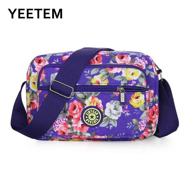 Middle-aged Mother Shoulder Cell Phone Commuter Change Bag Summer New Flower Cloth Bag Market Mommy Satchel Bags