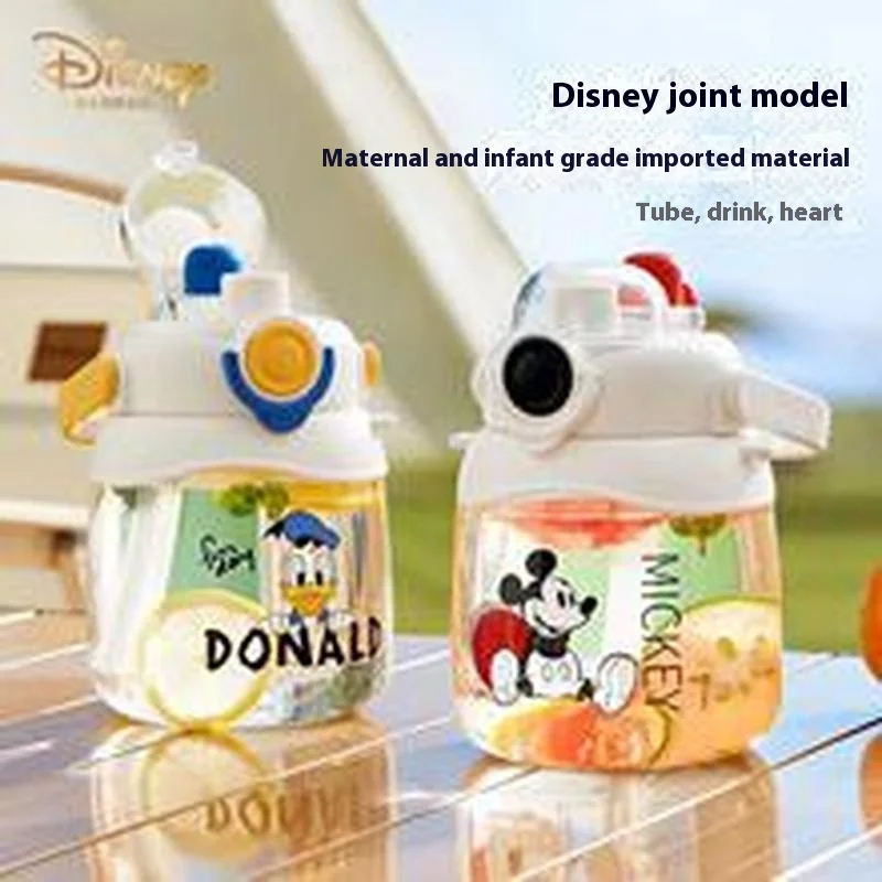 Disney Mickey Mouse Mickey Big Belly Mug Portable Water Bottle Plastic Straw Cup Children Donald Duck Cute Bottle Water Bottle