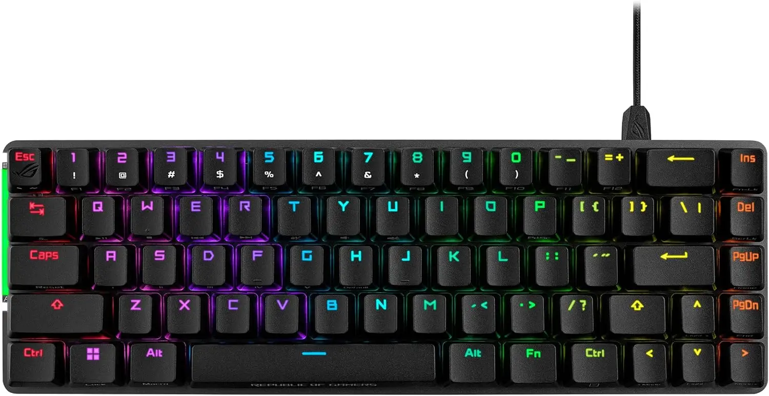 

ROG Falchion Ace 65% RGB Mechanical Keyboard, ROG NX Red Switches, PBT Keycaps, Wired KVM, Sound-Dampening Foam, Black