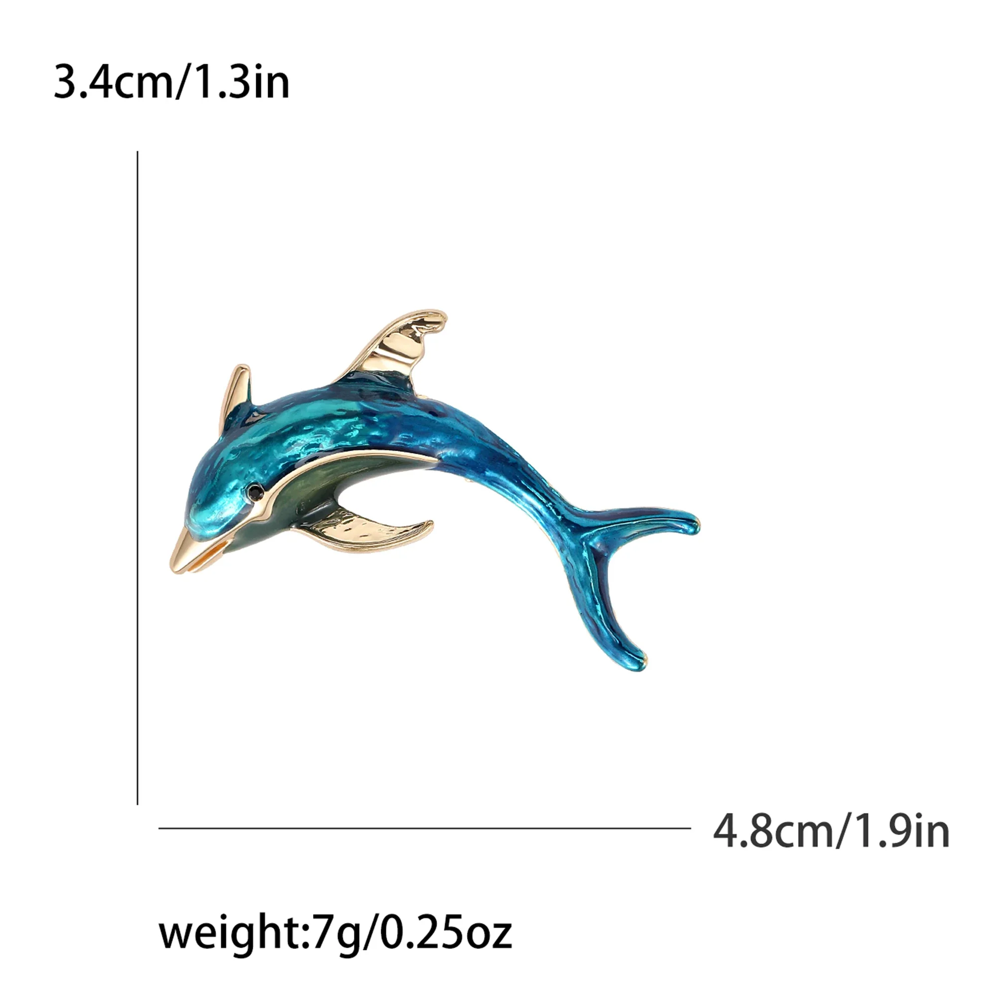 Fashionable Enamel Dolphin Brooches for Women Unisex Animal Pins Office Party Friend Gifts Accessories