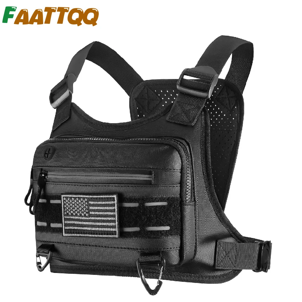 Sports Chest Bag for Men Women, Water Resistant Lightweight Front Chest Pack, Running Vest Bag For Workouts, Running, Cycling