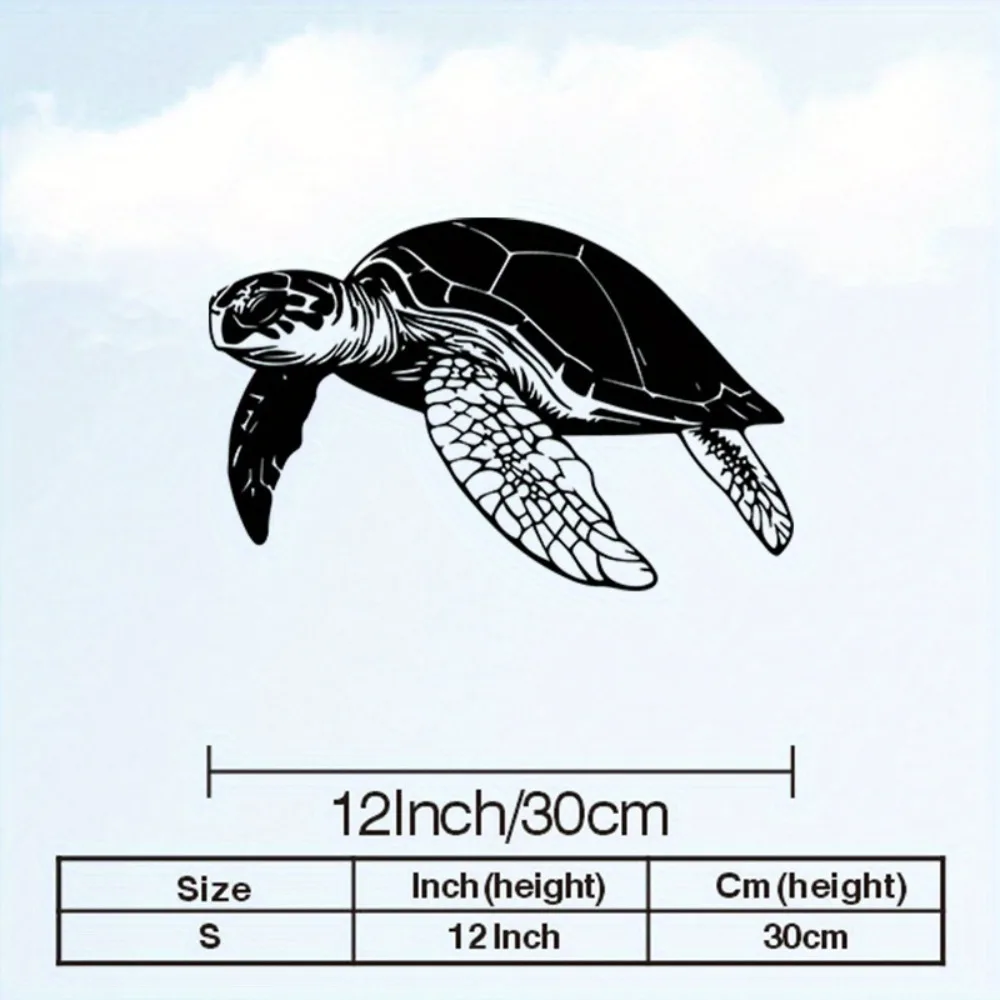 CIFBUY Vintage Sea Turtle Metal Wall Art, Weather Resistant Iron Ocean Statue Mural, Sturdy Indoor Outdoor Decor for Patio - view 4
