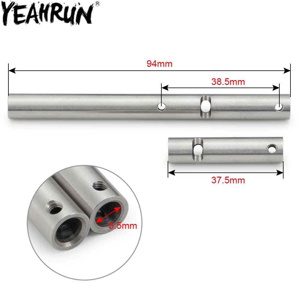 YEAHRUN Metal Rear Axle Sleeve Anti Slip Enhanced Bushing Weight Rod for 1/10 RC Crawler Car Axial Wraith 90018 RR10 Yeti