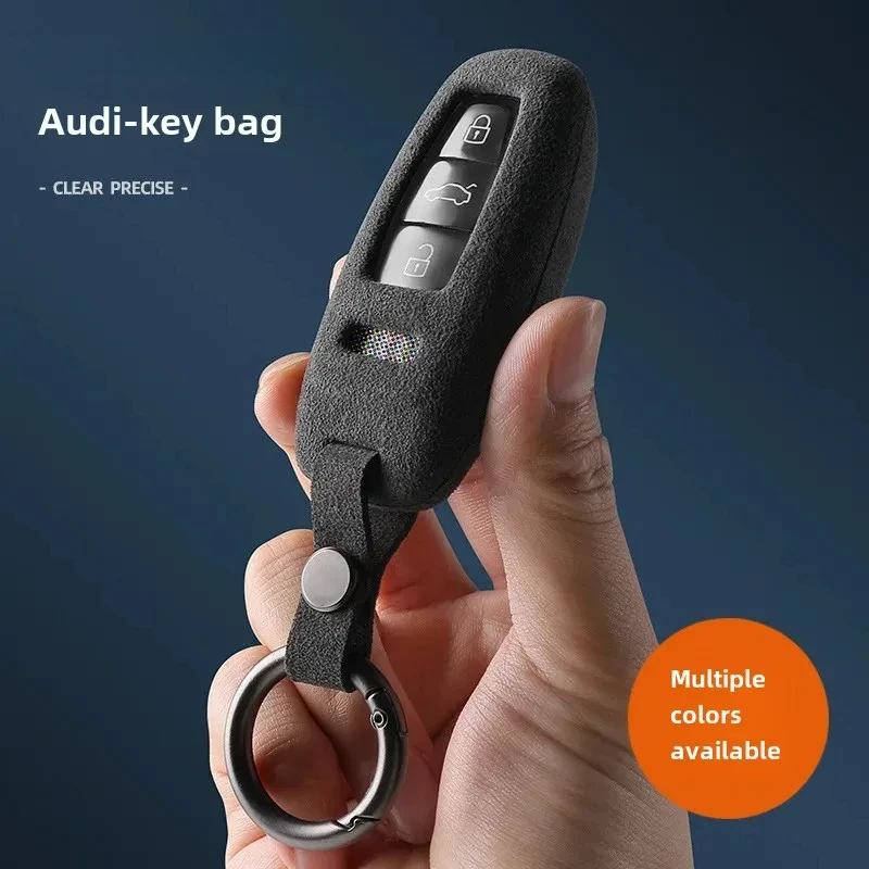 

Car key Case for Audi A6L A4L Q5L Q7 A3 Q3 Alcantara Suede Key Cover Keychain Auto Interior Accessories