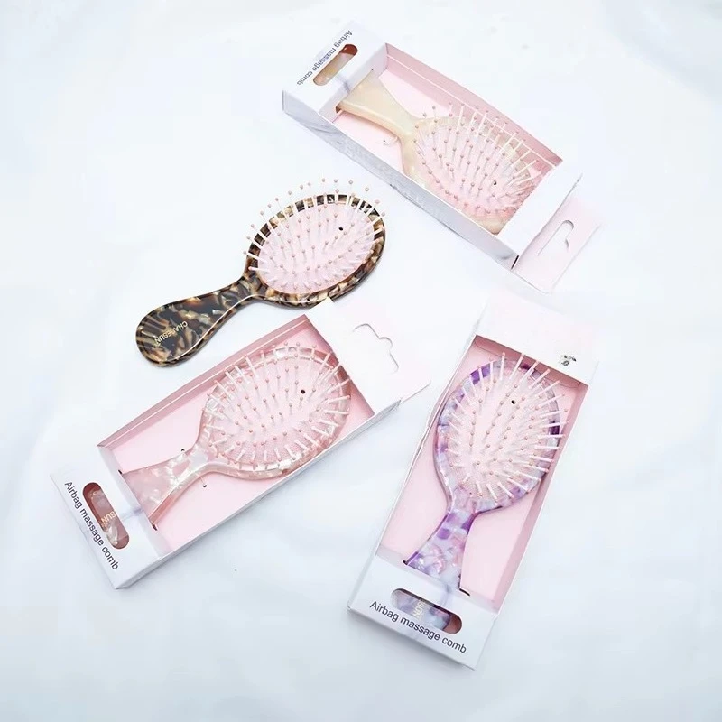 15Cm high quality hot-selling European fashion cellulose acetate hair comb personalized anti-static air cushion comb