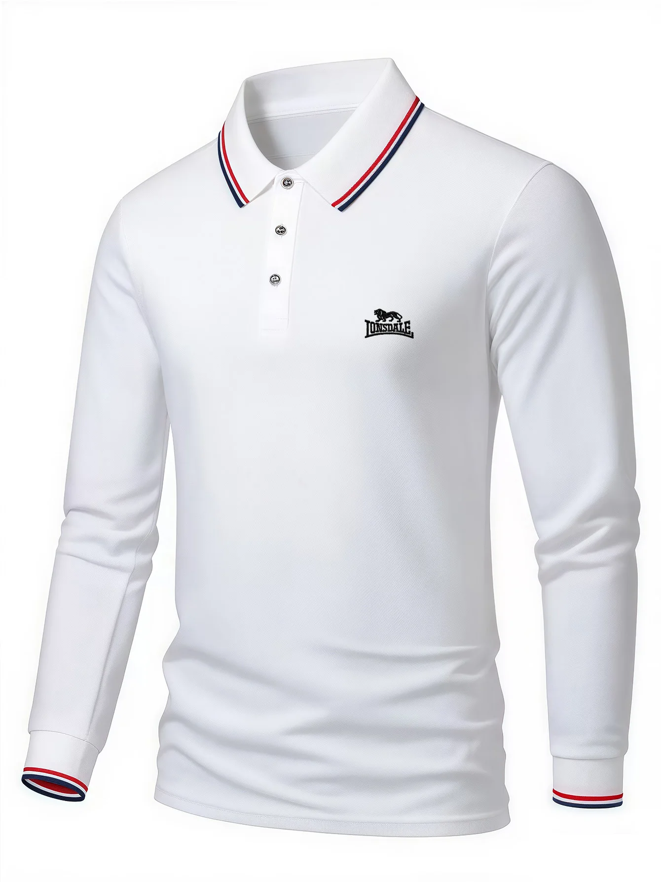 Мужская рубашка-поло с длинными рукавами и повседневная рубашка-поло с вышивкой весной и осенью Мужская рубашка-поло с длинными рукавами и повседневная рубашка-поло с вышивкой весной и осенью