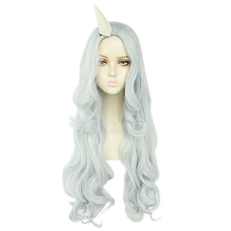 My Hero Academia Bad reason Cosplay Wig Long Grey Blue Straight Hair Women Party Wigs