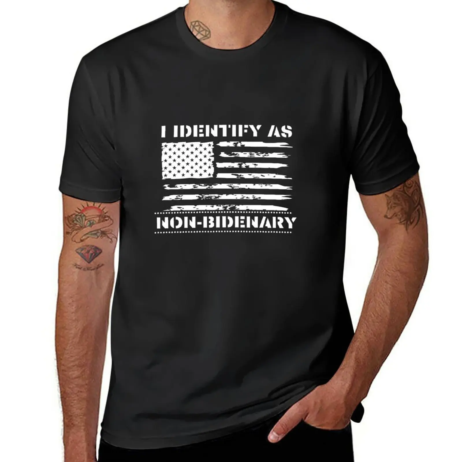 New Vintage Dressed American Flag - I Identify As Non-Bidenary T-Shirt aesthetic clothes sweat shirts, men