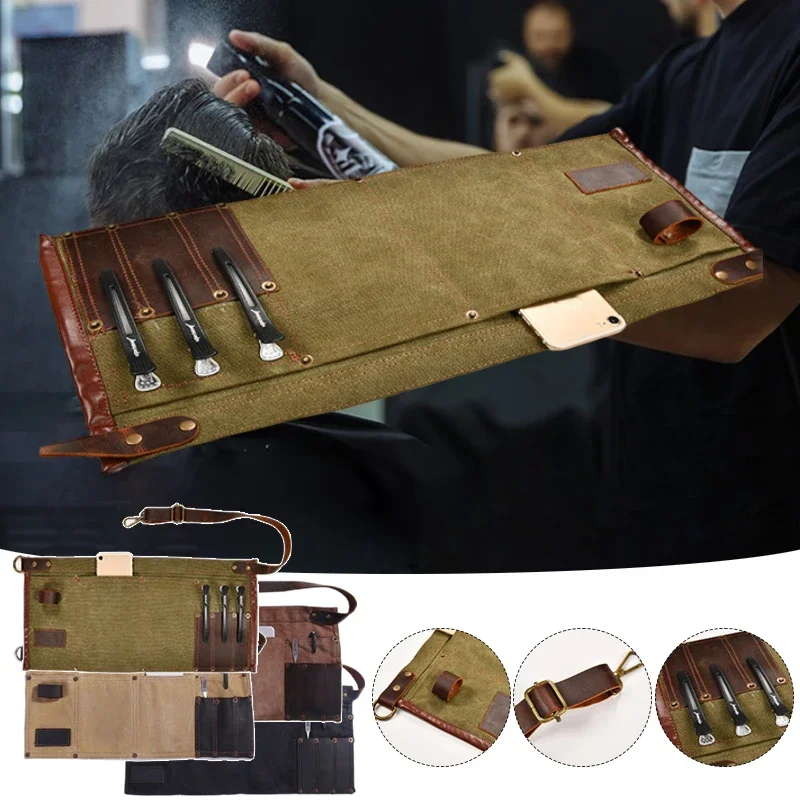 Garden Tool Belt Gardening Apron Multi Pocket Half Short Genuine Apron Leather Waist Belt Woodworker Electrician Tool Bag