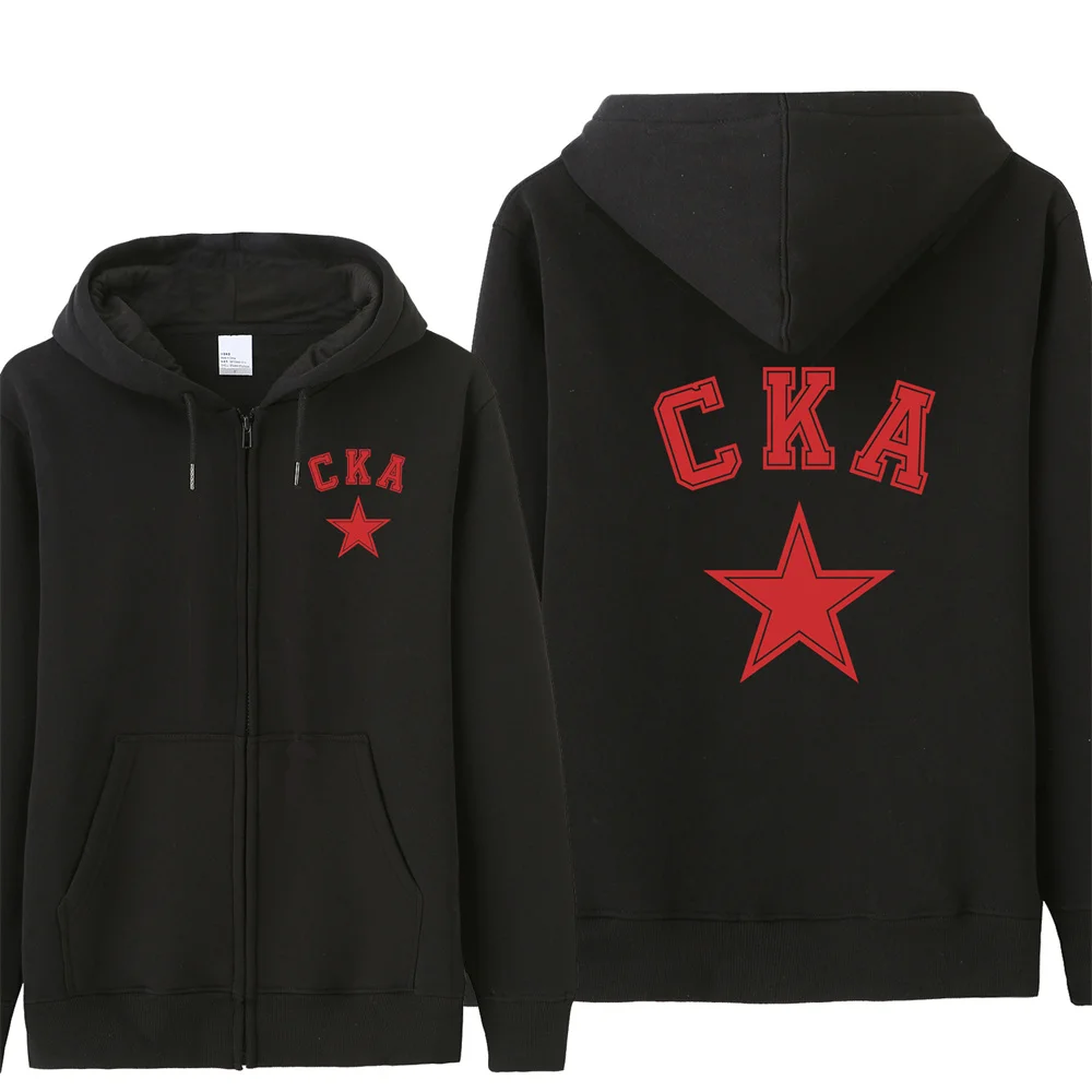 KHL Saint Petersburg SKA Hoodies Men Fleece CKA Russian Hockey Team Sweatshirt Hoody Unisex Streetwear