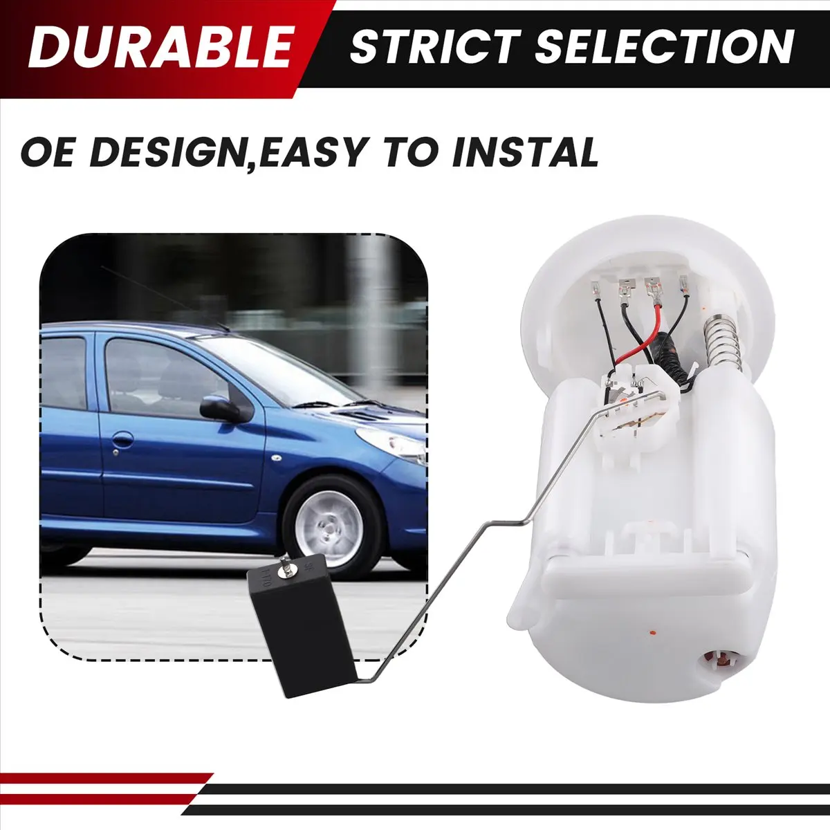 #61N Fuel Pump,9633294680 Car Fuel Pump Module for Peugeot 206 607 Partner Citroen (White)