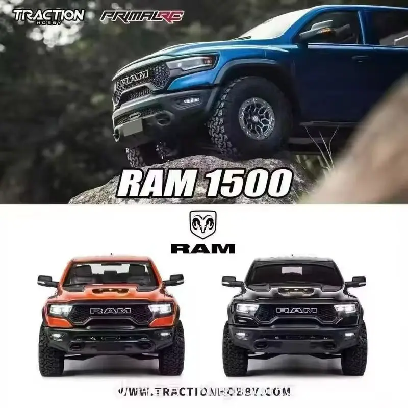 KM Rraction Tyrannosaurus RAM 1500 Simulation 1/8 Remote Control Electric Four-Wheel Drive Climbing Car Pickup Off-Road Vehicle